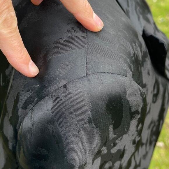 Vintage Y2K Black Jacket Dress Iridescent Elegant Long Coat Size 40S - Picture 14 of 15